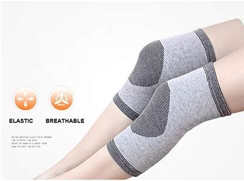 1Pair Elasticated Knee Pads Knee Support Brace Leg Arthritis Injury Sleeve Elasticated Bandage Ankle Brace Support in Saudi Arabia