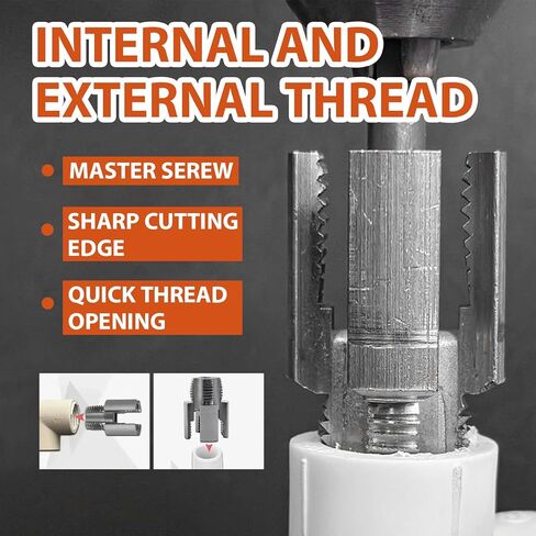 2pcs أداة خيط الأنابيب الخارجية الداخلية المدمجة ، مجموعة خيوط الأنابيب PVC المتوافقة مع أحجام أنابيب 1/2 "(DN15) 3/4" (DN20) أحجام الأنابيب in Kuwait