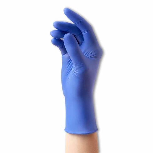 Medline SensiCare Silk Nitrile Exam Gloves, Disposable Gloves with Smartguard Film, Medium, Blue (Pack of 250) in Saudi Arabia