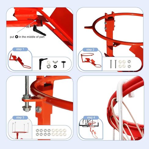 Basketball Return Attachment, Heavy Duty Durable Steel Return System for Basketball - 180 Degree Rotatable Chute Shot Returner for 18" Rim Indoor and Outdoor with Gift Box【Product Patents】 in Kuwait