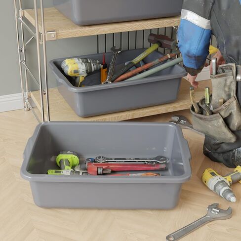 12 Packs Plastic Bus Tubs, 15 L Restaurant Commercial Bus Box in Kuwait