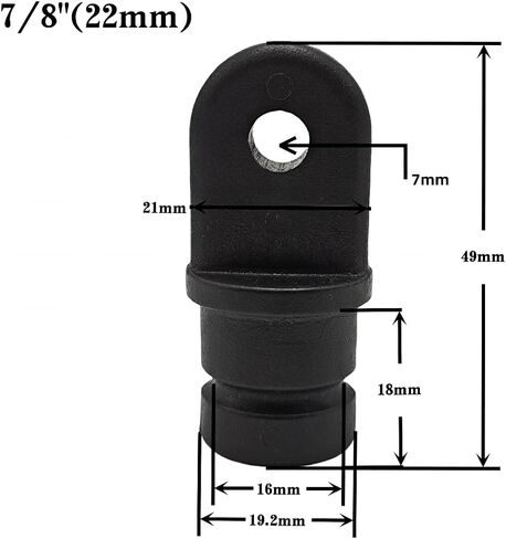 6X Nylon Bimini Top Eye End Cap, Round Inside Eye End, Lightweight, 7/8-Inch Outer Diameter, Ideal for Marine, Boats, Yachts, Ships 6PCS in Saudi Arabia