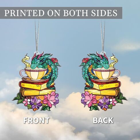 Jabihome Book Ornament الزجاج الملون ، هدايا الكتابية لأمين المكتبة ، عشاق الكتب ، القارئ ، المعلم ، النساء ، الكتب ، نافذة Suncatcher معلقة ديكري أكريليك لشجرة عيد الميلاد (رف الأزهار) in Kuwait