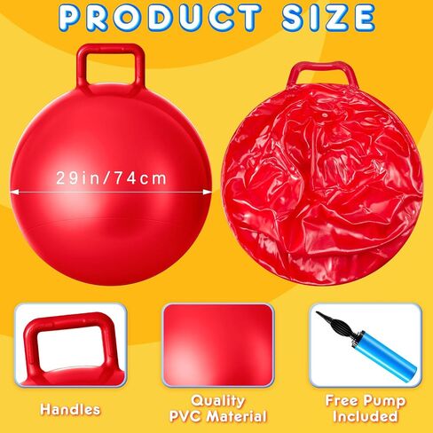 Lewtemi 5 PCS Hopper Ball Games Outdoor Mames Jumping Hopping Collating Colling Ball مع مقبض ومضخة الهواء للبالغين الرياضة في الملعب الرياضي. in Kuwait