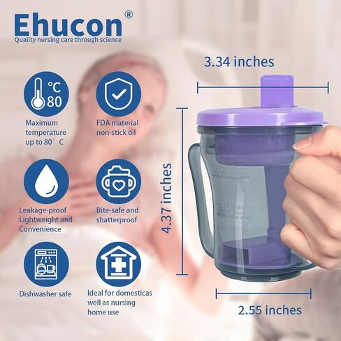 Dysphagia Cups for Swallowing People, Provale Cup 5CC or 10CC of Liquid Each Time for Prevent Chocking (Blue) in Kuwait