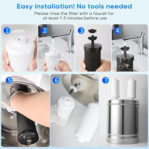 استبدال مرشح مياه الجاذبية ، لعناصر تنقية Berkey® Black Carbon (BB9-2®) ومرشحات الفلوريد K5366 (PF-2®) حزمة التحرير والسرد ، المتوافقة مع نظام ترشيح Berkey® ، استمتع بالمياه الصحية. in Kuwait