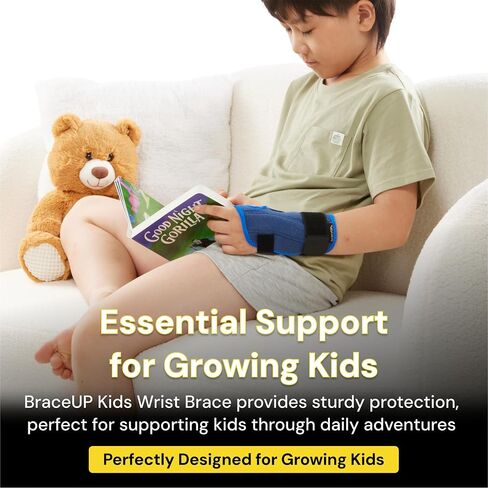 BraceUP Stabilized Kids Wrist Brace- Youth Wrist Support, Kids Wrist Splint, Child Wrist Brace for Daily Use, Boys and Girls height 3’3" to 4’11", size 3-12 (Left Hand) in Kuwait