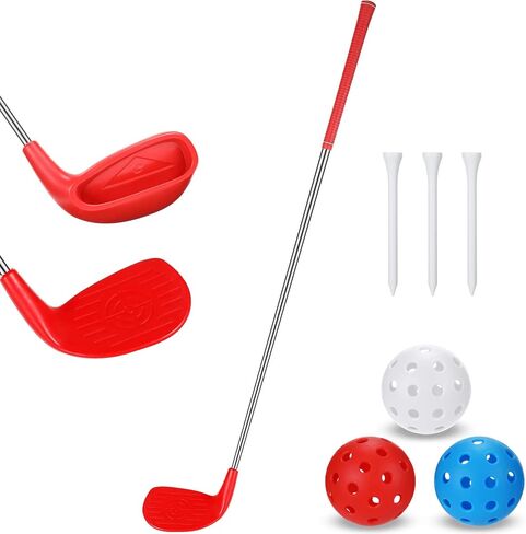 realspring Golf Game Club مجموعة أندية تقطيع الجولف البلاستيكية مع رؤوس كبيرة الحجم للمنزل الخلفي لعبة دلو في الهواء الطلق هدية تدريبات تدريبية داخلية للبالغين in Saudi Arabia