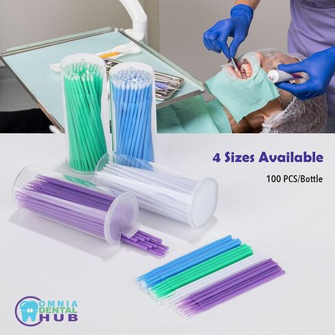 400 PCS Dental Grade Pollo Adventable Defactable Dental Approachors by Omnia One | نصائح خالية من الوبر ، قابلة للانحناء-موضع دقيق للمواد-مثالية للمحترفين ، مواد مانعة للتسرب ، عوامل الترابط in Kuwait