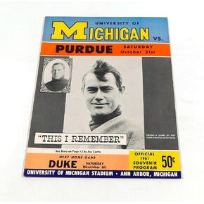1961 Purdue at Michigan College Football Program 10-21-61 - College Programs in Saudi Arabia