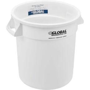 علبة القمامة التجارية العالمية الصناعية ، سعة 10 جالون ، علبة القمامة البلاستيكية ، سلة المهملات الداخلية والخارجية ، أبيض ، 15-5/8 "W × 17-1/8" ، بدون غطاء in Kuwait