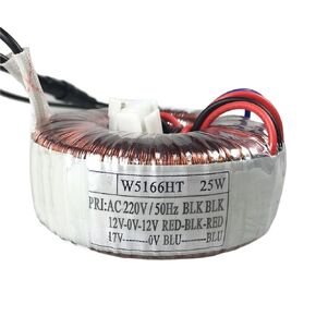 1PCS 25W 25VA إدخال 220 فولت الإخراج 12V-0-12V 17V محول الدائري المحول الأمامي إكسسوارات معدات الصوت in Kuwait