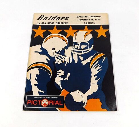 1969 San Diego Chargers at Oakland Raiders AFL Football Program 11-16-69 - NFL Programs in Saudi Arabia