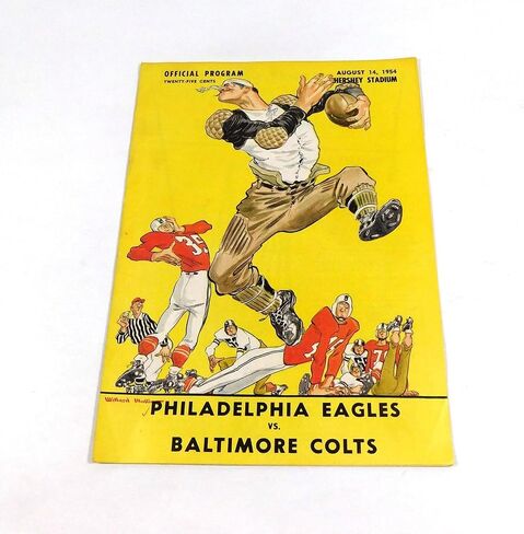 1954 Philadelphia Eagles at Baltimore Colts NFL Football Program 8-14-54 - NFL Programs in Saudi Arabia
