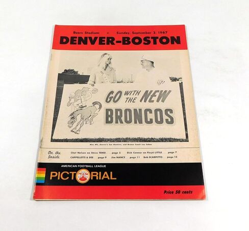 1967 Boston Patriots at Denver Broncos AFL Football Program 9-3-67 - NFL Programs in Saudi Arabia