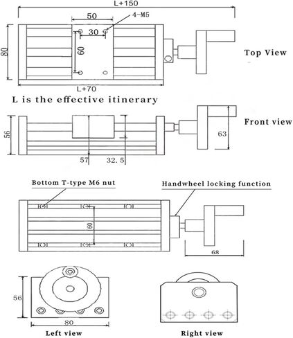 الدليل الخطي منضدة العمل اليدوي 50 ~ 500mm كرات السكتة الدماغية SFU1204/1605/1610 قضيب مرحلة المحور البصري مرحلة الجلسة اليدوية (السكتة الدماغية 250 ملم) in Kuwait