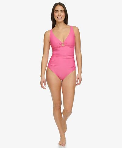 Tommy Hilfiger Women's One Piece Keyhole Ring Detail Swimsuit in Saudi Arabia