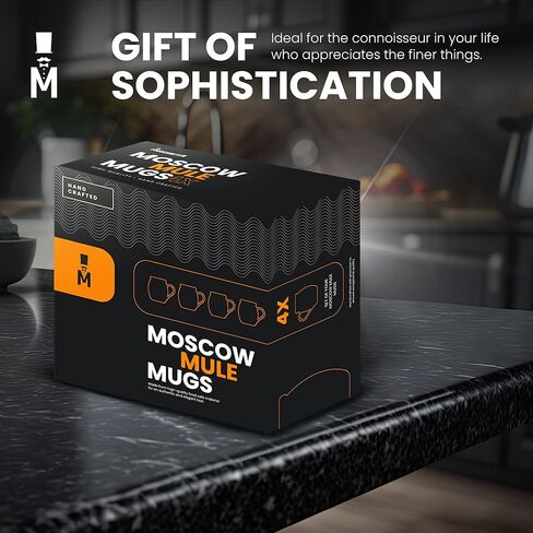 Moscow -mix Moscow Mugs - مجموعة من أكواب النحاس النقية 4-100 ٪ كبيرة 16 أوقية - كؤوس بغل موسكو الممتازة من 4 - كؤوس النحاس الصلبة مثالية هدية متميزة in Kuwait