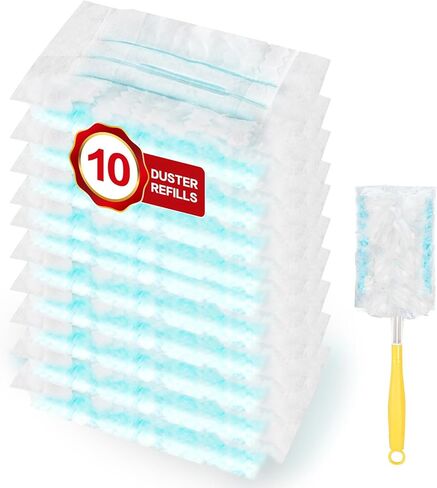 تعبئة Duster 50pcs متوافق مع Swiffer Duster إعادة الملء الكهروستاتيكي غربان لتنظيف إلكترونيات الأثاث الستائر سقف المعجبين غير مدرجة (50 ، الأزرق) in Saudi Arabia