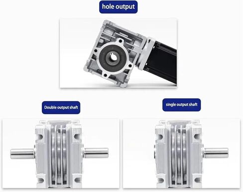 86mm Nema34 Worm Gearbox Ratio 1:5-1:100 Big Torque 19-49N.m Hollow/Double Shaft Load 3490N Speed Reducer for Stepper Motor(Nema34 Hollow Shaft,15) in Saudi Arabia