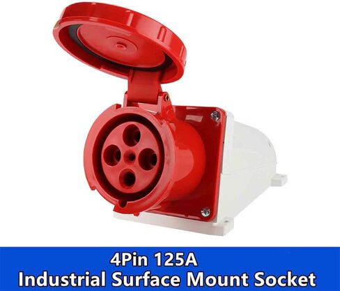 IEC60309 Waterproof Industrial Connector Surface Mount Socket 4Pin 125A 380V-415V 3P+E IP67 in Saudi Arabia