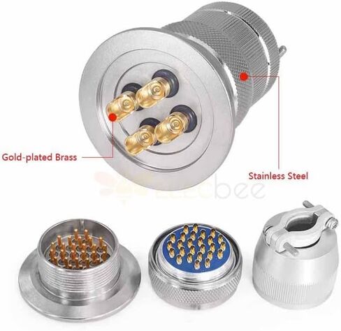 موصل الطيران المختوم KF40-04 4 دبوس الزجاج مغلق من الذكور والإناث لتوصيل الفراغ in Kuwait