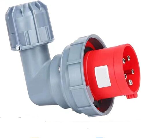 IEC60309 Waterproof Industrial Connector Right Angle Plug 5Pin 63A 380V-415V 3P+N+E Flame Retardant IP67 in Kuwait
