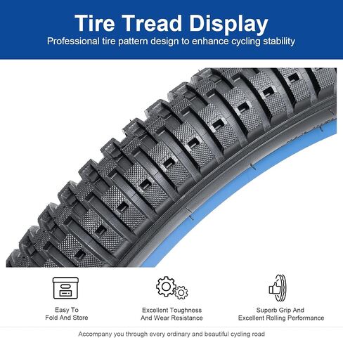 20x2.125 (57-406) إطار الدراجة 20 بوصة إطار دراجة مناسب لـ 20x2.10 20 × 2.125 بديل قابل للطي. in Saudi Arabia