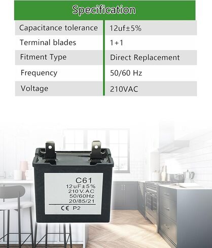 C61-P2 10uF 300VAC 50/60Hz Capacitor Compatible with Most Motors and Water Pump in Saudi Arabia