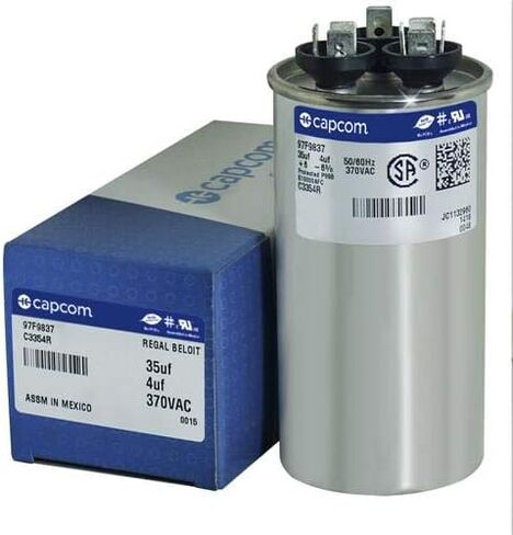 Z97F9837 - 35 + 4 UF MFD 370 VOLT VAC - GE ROUND DUAL RUN UPGRADE in Saudi Arabia