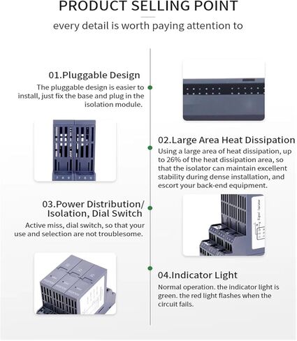 DC24V 4-20mA DC24V Analog Signal Isolator 1 in 1 Out 0-10V 0-5V 1-5V Signal Isolator Transmitter DC24V Relay Signal Converter(1 in 2 Out,4-20MA_-_4-20MA Output) in Saudi Arabia