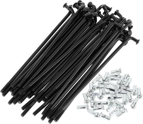 1 Set Universal Bicycle Spokes 12G 97mm Length Bike Wheel Spokes Nipple Black Carbon Steel in Saudi Arabia