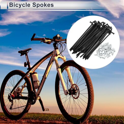 1 Set Universal Bicycle Spokes 12G 97mm Length Bike Wheel Spokes Nipple Black Carbon Steel in Saudi Arabia