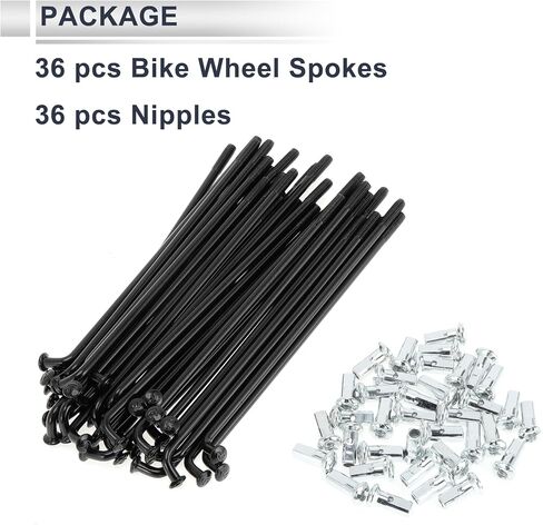 1 Set Universal Bicycle Spokes 12G 97mm Length Bike Wheel Spokes Nipple Black Carbon Steel in Saudi Arabia