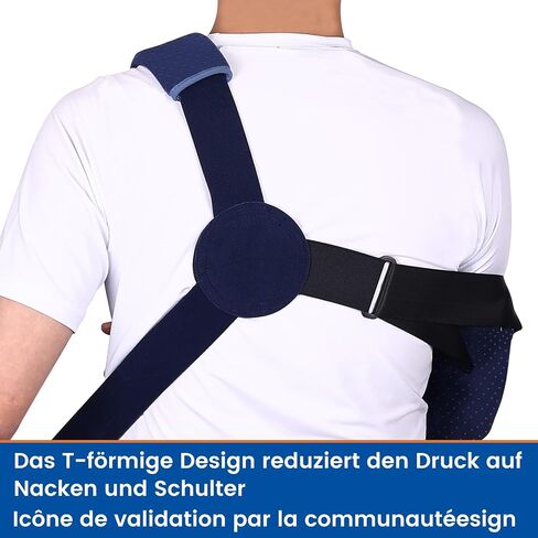 Arm Sling for Shoulder Injury with Waist Strap - Immobilizer Brace Support for Sleeping, Rotator Cuff Surgery(Comfort Version, Right, Medium, 28.5-41 inch) in Kuwait