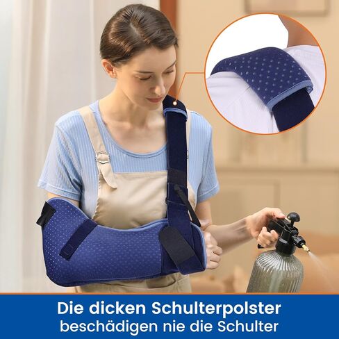 Arm Sling for Shoulder Injury with Waist Strap - Immobilizer Brace Support for Sleeping, Rotator Cuff Surgery(Comfort Version, Right, Medium, 28.5-41 inch) in Kuwait