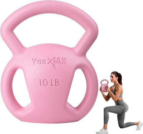 Yes4All Kettlebell 10&15lb Weight with Wide Multigrip Handle for Dumbbell Weights Exercises, Full Body Workout Equipment in Saudi Arabia