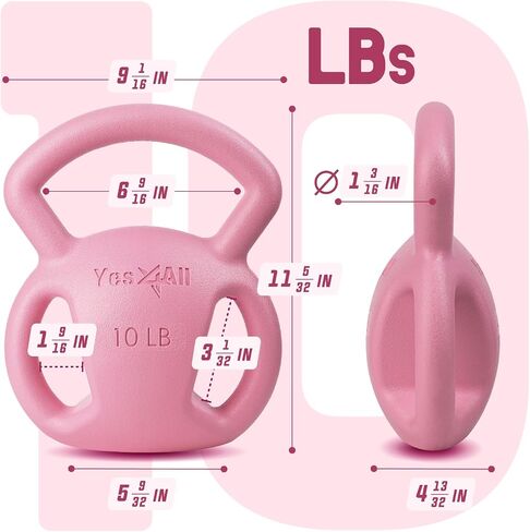 Yes4All Kettlebell 10&15lb Weight with Wide Multigrip Handle for Dumbbell Weights Exercises, Full Body Workout Equipment in Saudi Arabia