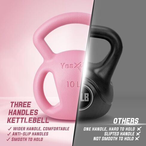 Yes4All Kettlebell 10&15lb Weight with Wide Multigrip Handle for Dumbbell Weights Exercises, Full Body Workout Equipment in Saudi Arabia