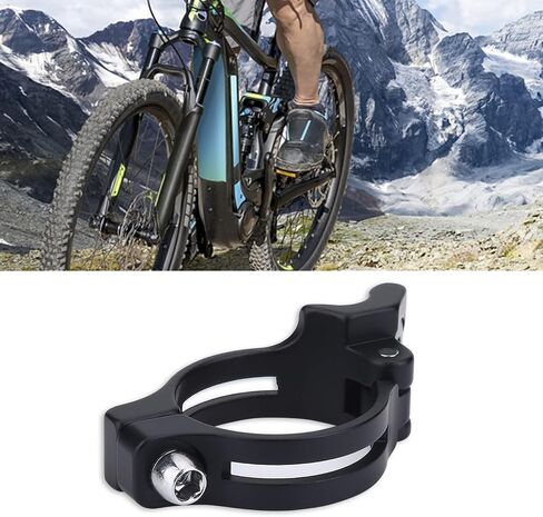 2 Sizes Bikes Front Derailleur, 31.8mm and 34.9mm Bicycles Front Derailleur Clamp Aluminum Alloy Derailleur Mount Adapter for Road or Mountain Bikes Black Bicycles Accessories in Saudi Arabia