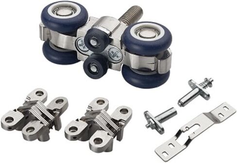 Folding Sliding Door Roller 70KG Bedroom Meeting Room Wood Door Hanging Wheels Foldng Cross Hinge 1Set in Saudi Arabia