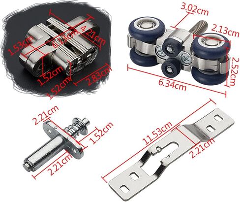 Folding Sliding Door Roller 70KG Bedroom Meeting Room Wood Door Hanging Wheels Foldng Cross Hinge 1Set in Saudi Arabia
