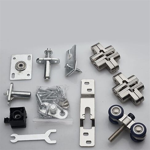Folding Sliding Door Roller 70KG Bedroom Meeting Room Wood Door Hanging Wheels Foldng Cross Hinge 1Set in Saudi Arabia