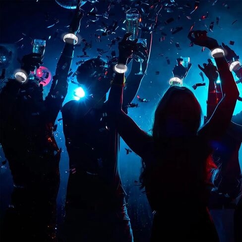 100 PCS LED Bracelets يتم تنشيطها مع LED وامض LED مكافحة الموسيقى تضيء الأساور للهذيان ، جوائز اللعبة ، خدمة عيد الميلاد ، هدية عيد الحب (الأزرق) in Kuwait