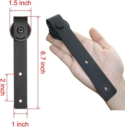 WINSOON 6FT Super Mini Barn Door Hardware Kit for Sliding Double Doors Small TV Stands Wardrobe Cabinets, I Shape Hanger (6FT Double Doors Kit) in Kuwait