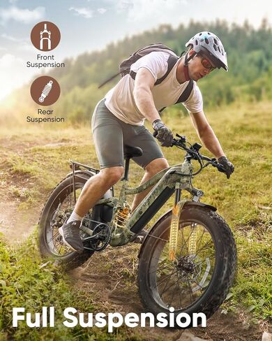 Boxer Electric Bike للبالغين 960W ، تعليق كامل 48V 20AH بطارية Ebike ، 26 "إطارات الدهون 28 ميل في الساعة 80 ميلينج دراجة كهربائية الجبال ، 7 سرعات فرامل القرص الهيدروليكية in Kuwait