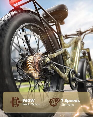 Boxer Electric Bike للبالغين 960W ، تعليق كامل 48V 20AH بطارية Ebike ، 26 "إطارات الدهون 28 ميل في الساعة 80 ميلينج دراجة كهربائية الجبال ، 7 سرعات فرامل القرص الهيدروليكية in Kuwait