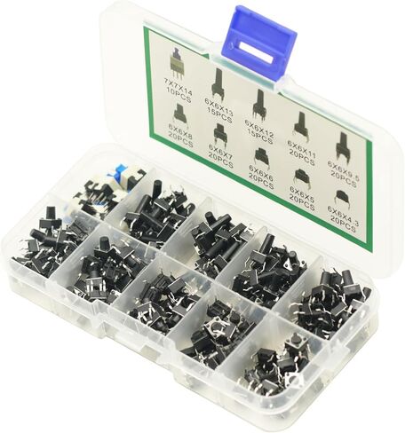 180pcs 10 قيم زر التبديل مفتاح اللمس زر الضغط 4pin in Kuwait