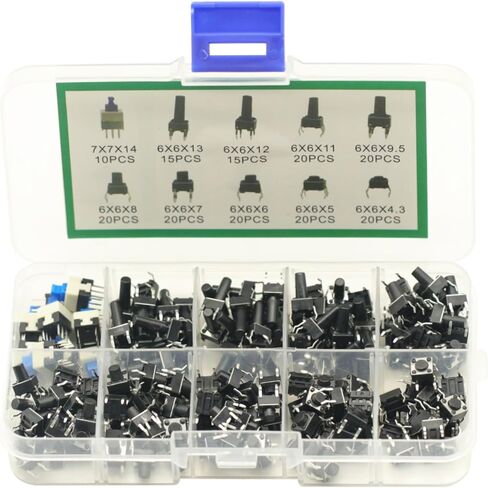 180pcs 10 قيم زر التبديل مفتاح اللمس زر الضغط 4pin in Kuwait