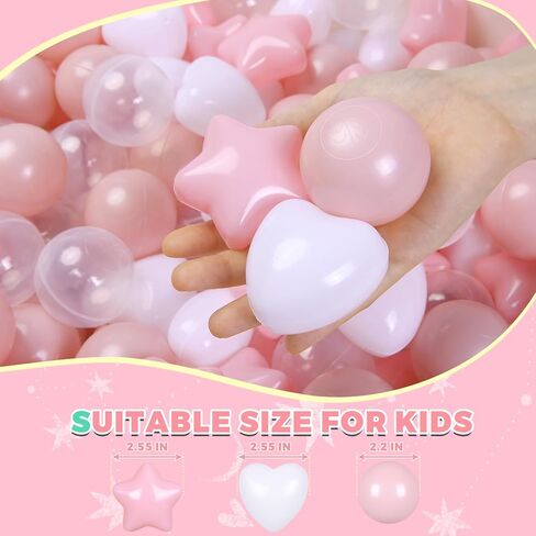 Trendplay Ball Pit Balls Star and Heart For For Childlers - 50 100 200 500 Count Corder Balls for Ball Pit Fun and Play in Kuwait